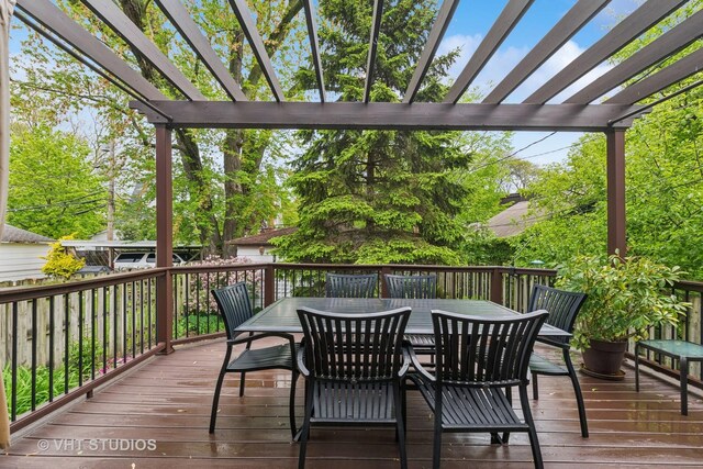 1809 Grant St, Evanston, IL 60201 - deck featuring a pergola and outdoor dining area