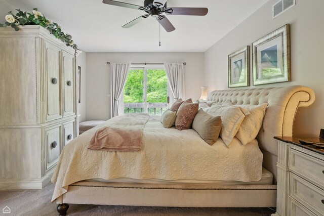 36 Lakewood Cir, Saint Charles, IL 60174 - bedroom with carpet flooring, ceiling fan, and access to outside