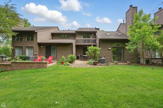 36 Lakewood Cir, Saint Charles, IL 60174 - rear view of property with a patio area, a balcony, a lawn, and cooling unit