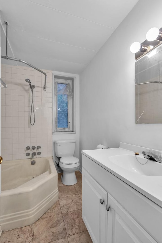 7204 Oak Ave Unit 1Nw, River Forest, IL 60305 - bathroom with vanity, toilet, and tub / shower combination