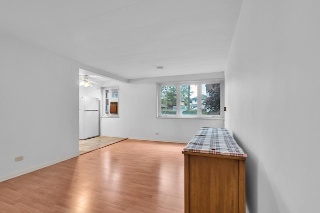 7204 Oak Ave Unit 1Nw, River Forest, IL 60305 - unfurnished room featuring light wood-style flooring, baseboards, and a ceiling fan