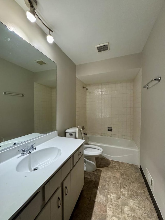 18013 Park Ave, Lansing, IL 60438 - full bathroom featuring toilet, vanity, and bathing tub / shower combination