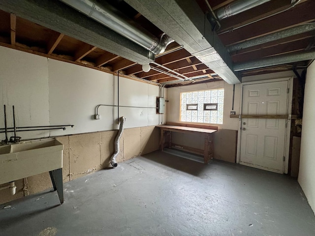 18013 Park Ave, Lansing, IL 60438 - basement with a workshop area and electric panel