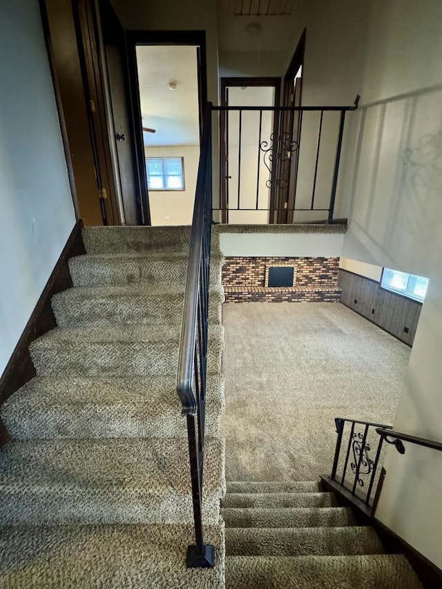 18013 Park Ave, Lansing, IL 60438 - staircase with carpet floors