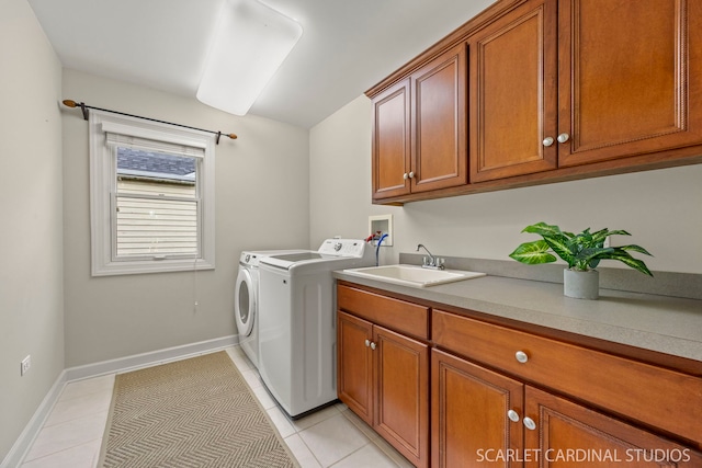 203 E Lincoln Ave, Wheaton, IL 60187 - laundry room featuring cabinet space, independent washer and dryer, light tile patterned flooring, and baseboards
