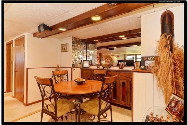 510 W Millns Ct, Addison, IL 60101 - dining room featuring bar area and beamed ceiling