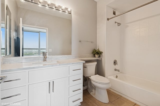 421 W Huron St Unit 1503, Chicago, IL 60654 - bathroom featuring toilet, tile patterned flooring, vanity, and shower / tub combination