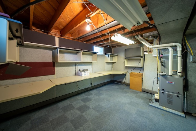 2056 Peek Home Rd, Dixon, IL 61021 - below grade area with heating unit and carpet
