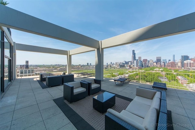 1530 S State St Unit 525, Chicago, IL 60605 - view of patio / terrace with outdoor lounge area and a skyline view