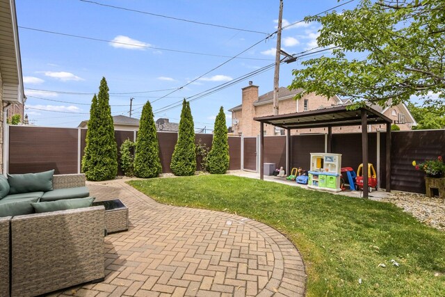 4647 N Thatcher Ave, Norridge, IL 60706 - view of yard featuring an outdoor hangout area and a patio