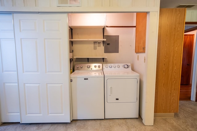 1700 W William St, Champaign, IL 61821 - laundry area with electric panel and washing machine and dryer