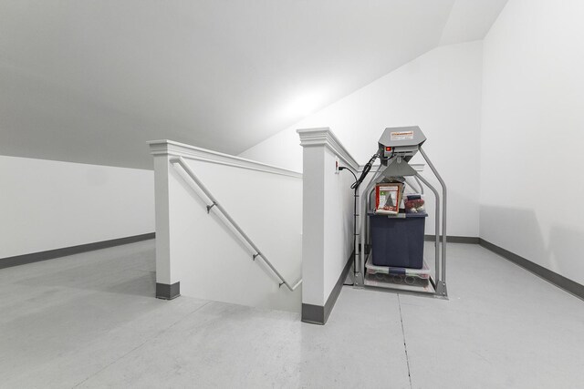 2164 Waterbury Ln W Unit 2164, Sycamore, IL 60178 - workout area with lofted ceiling and baseboards