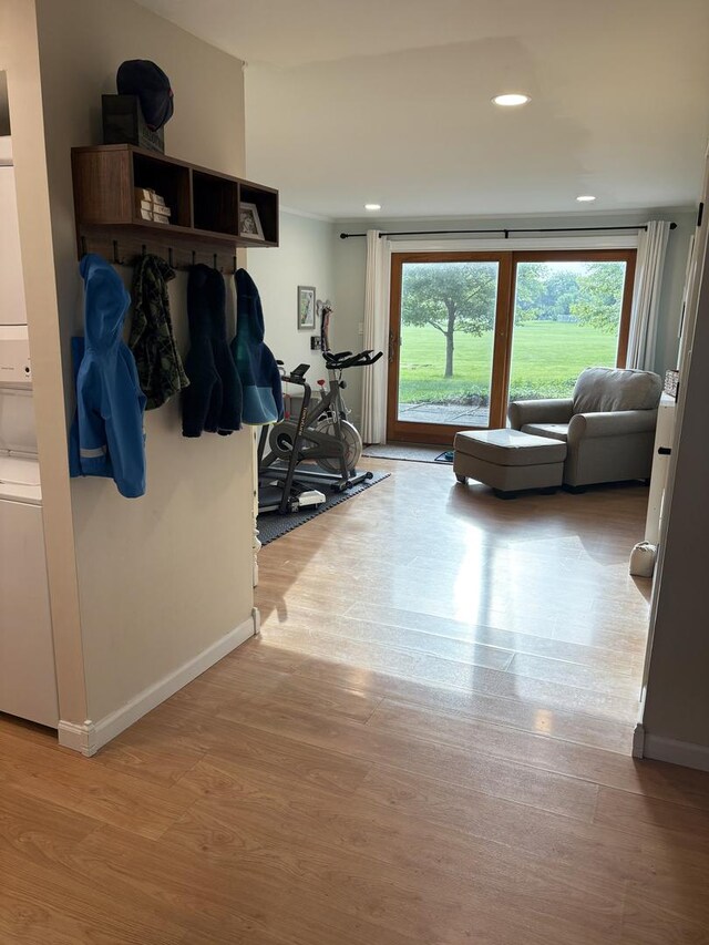 1487 Kathleen Way, Elk Grove Village, IL 60007 - hallway with wood finished floors and recessed lighting
