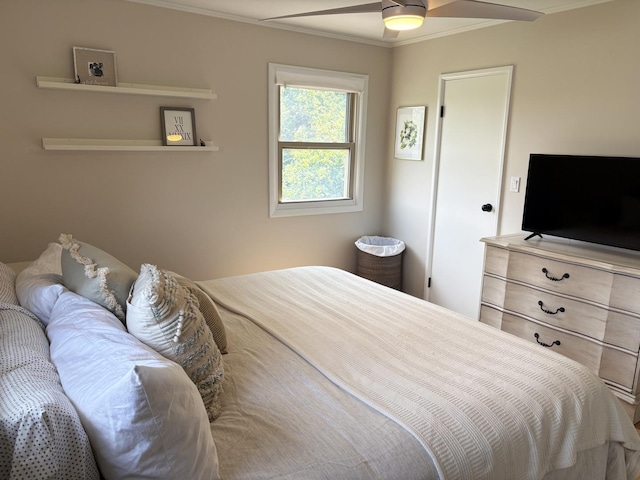 1487 Kathleen Way, Elk Grove Village, IL 60007 - bedroom with ornamental molding and ceiling fan