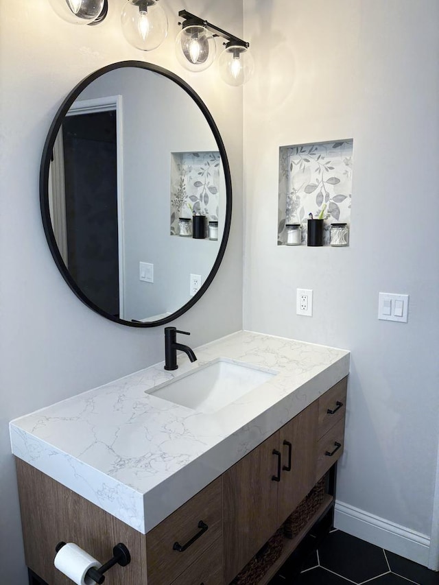 1487 Kathleen Way, Elk Grove Village, IL 60007 - bathroom with vanity and tile patterned floors