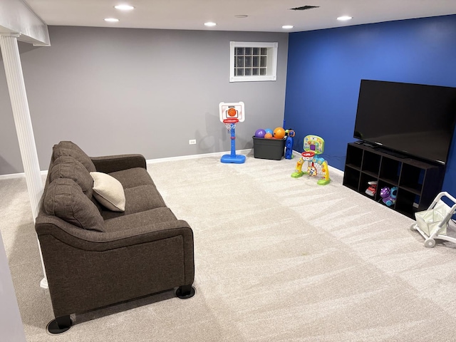 1487 Kathleen Way, Elk Grove Village, IL 60007 - living area with carpet floors and recessed lighting