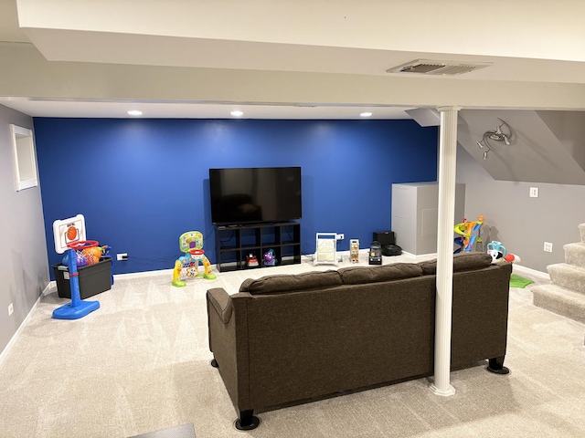 1487 Kathleen Way, Elk Grove Village, IL 60007 - living area featuring carpet flooring and recessed lighting