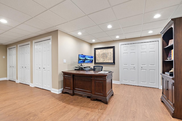 12000 W Donegal Ln, New Lenox, IL 60451 - office space with light wood-style floors, recessed lighting, and a drop ceiling