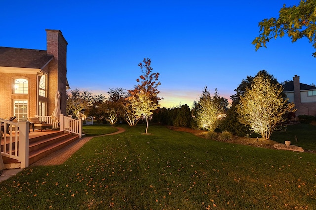 12000 W Donegal Ln, New Lenox, IL 60451 - view of grassy yard featuring a wooden deck