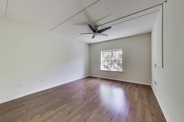 200 N Addison Ave Unit 306, Elmhurst, IL 60126 - unfurnished room with ceiling fan, a textured ceiling, dark wood-type flooring, and baseboards