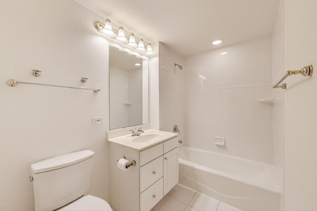 200 N Addison Ave Unit 306, Elmhurst, IL 60126 - bathroom with toilet, vanity, tile patterned floors, and tub / shower combination