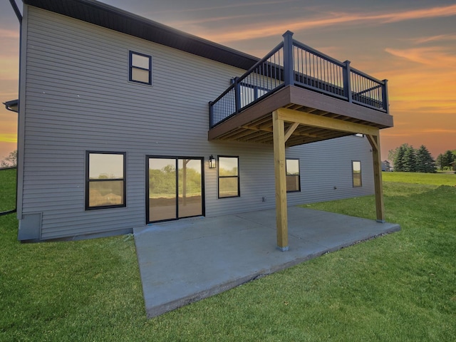 17-95 Lake Carroll Blvd, Lake Carroll, IL 61046 - rear view of house with a lawn, a patio, and a wooden deck