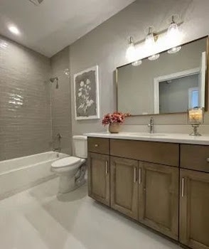 15959 Prairie View Ct Unit T6, New Lenox, IL 60451 - bathroom featuring vanity, shower / tub combination, and toilet