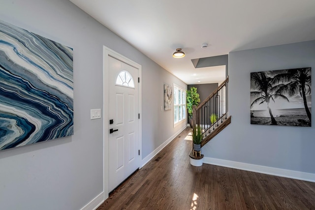 22W046 Mccormick Ave, Glen Ellyn, IL 60137 - entryway featuring baseboards, wood finished floors, and stairway