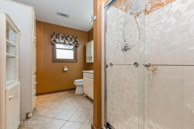 8747 Merrimac Ave, Oak Lawn, IL 60453 - full bath with vanity, toilet, a shower, and tile patterned floors