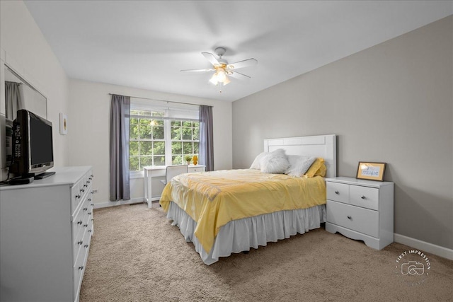 36W703 Whispering Trl, Saint Charles, IL 60175 - bedroom featuring light carpet, baseboards, and a ceiling fan