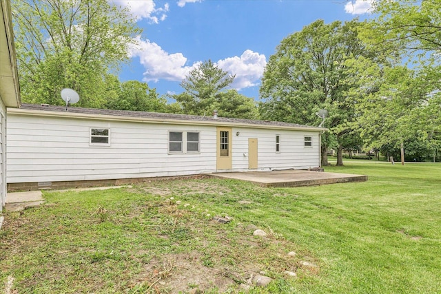 116 Seminole Ln, Loda, IL 60948 - rear view of property with a patio, a yard, and crawl space