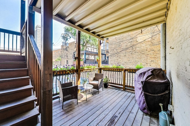 460 W Deming Pl Unit 1E, Chicago, IL 60614 - wooden deck with a grill