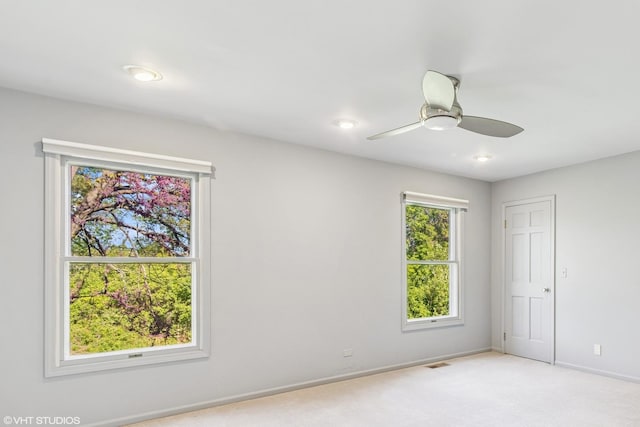 867 Downing Sq, Lincolnshire, IL 60069 - empty room with baseboards, light carpet, ceiling fan, and recessed lighting
