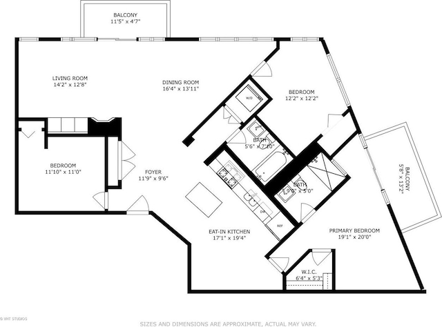 2222 W Diversey Ave Unit 407, Chicago, IL 60647 - view of floor plan / room layout