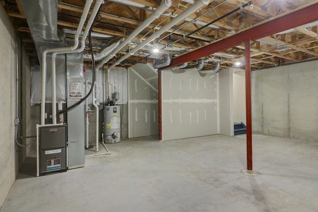415 Highcroft Way, Lincolnshire, IL 60069 - unfinished basement featuring water heater and heating unit