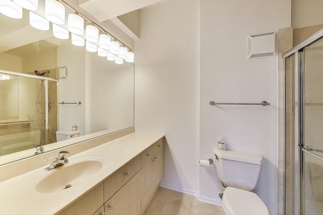 1430 S Michigan Ave Unit 311, Chicago, IL 60605 - full bathroom featuring a shower with door, vanity, and tile patterned floors