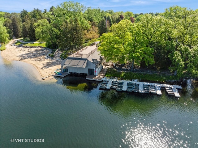 97 Thornhill Ln Unit D, Lake Barrington, IL 60010 - view from above of property featuring a nearby body of water and a heavily wooded area