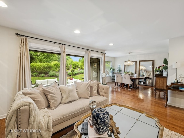 97 Thornhill Ln Unit D, Lake Barrington, IL 60010 - living room with plenty of natural light, recessed lighting, wood finished floors, and baseboards