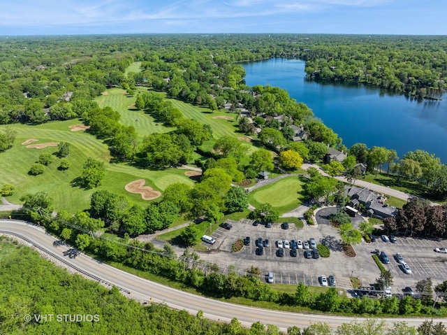 97 Thornhill Ln Unit D, Lake Barrington, IL 60010 - bird's eye view of a large body of water, a golf course, and a forest