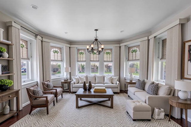 2535 Oak Park Ave, Berwyn, IL 60402 - sunroom / solarium featuring a chandelier