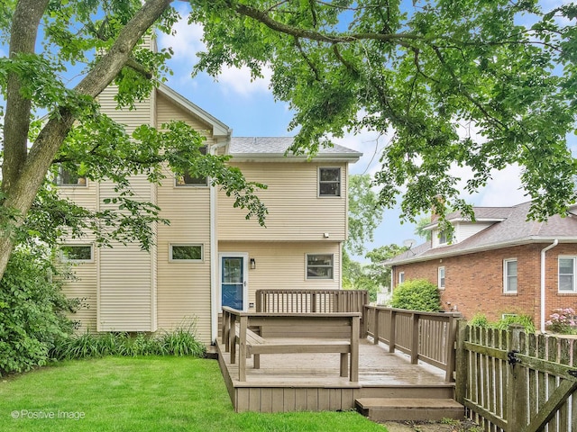 824 Dawes Ave, Wheaton, IL 60189 - rear view of house with a wooden deck