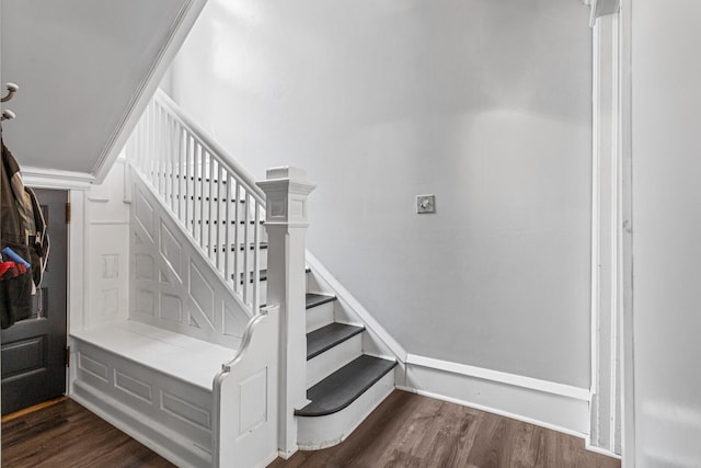 1104 W Church St, Champaign, IL 61821 - stairs with wood finished floors and baseboards