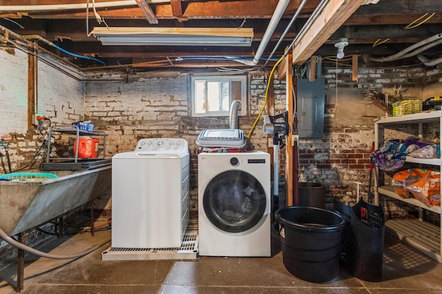 1104 W Church St, Champaign, IL 61821 - laundry room with electric panel and separate washer and dryer
