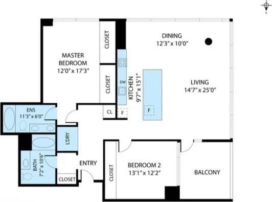 860 W Blackhawk St Unit 2102, Chicago, IL 60642 - home floor plan