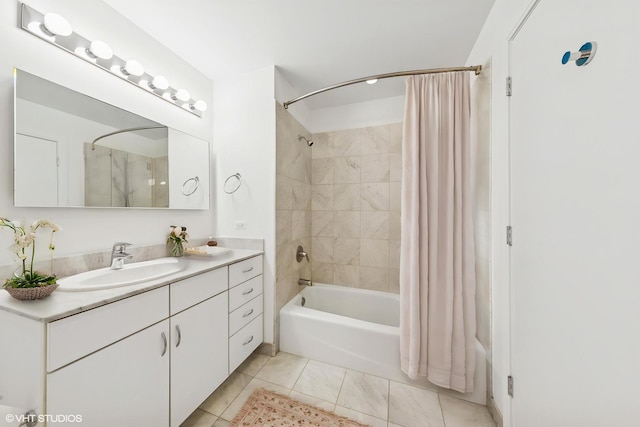860 W Blackhawk St Unit 2102, Chicago, IL 60642 - full bath featuring shower / bath combination with curtain, vanity, and tile patterned flooring