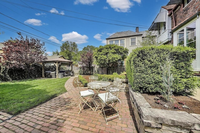 1213 Columbian Ave, Oak Park, IL 60302 - view of patio with a gazebo, outdoor dining space, and a hot tub