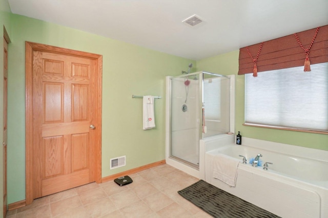 8610 Pebble Creek Ct, Wonder Lake, IL 60097 - full bath with a shower stall, a bath, and baseboards