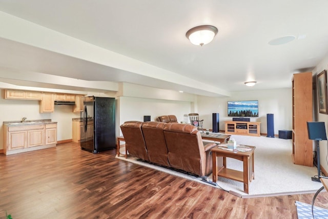 8610 Pebble Creek Ct, Wonder Lake, IL 60097 - living room featuring wood finished floors and wet bar