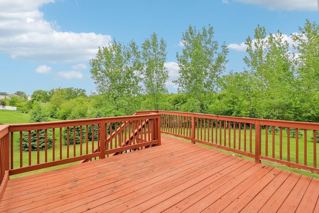 8610 Pebble Creek Ct, Wonder Lake, IL 60097 - wooden terrace featuring a yard