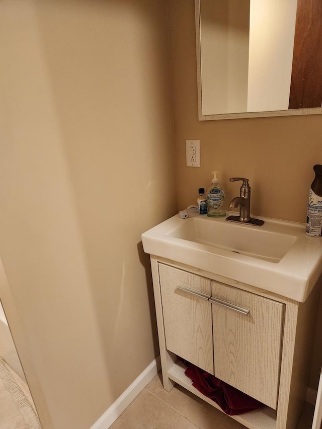 22 Cedar Ln, Putnam, IL 61560 - bathroom featuring tile patterned floors, vanity, and baseboards